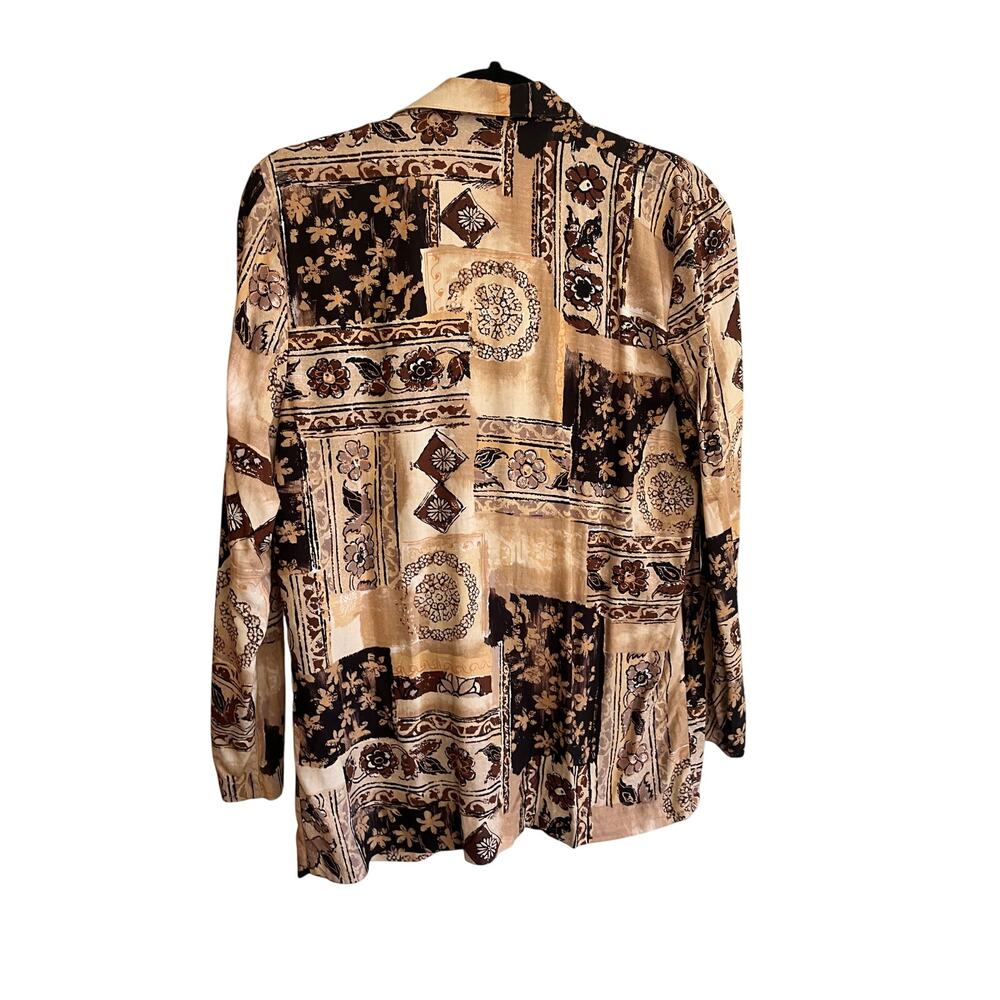 Vtg Alfred Dunner Patchwork Print Lightweight Blazer - Picture 3 of 5